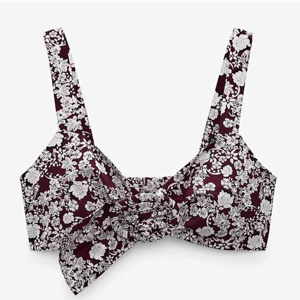 3 for $20 🌸 Zara Floral Crop Top Bralette Oversized Buckle Smocked Sleeveless